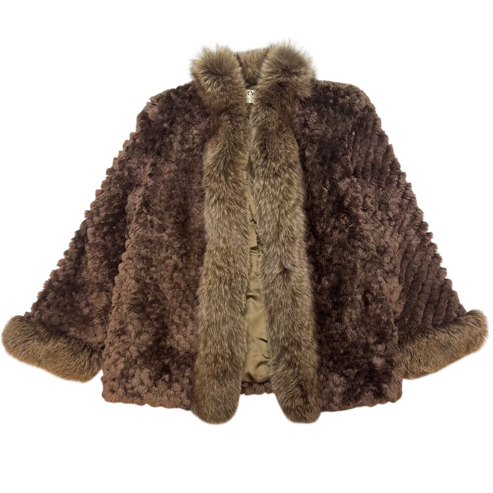Vintage 60s DeCor by Morgenstien Fur Coat Open Jacket Women's One Size Luxury
